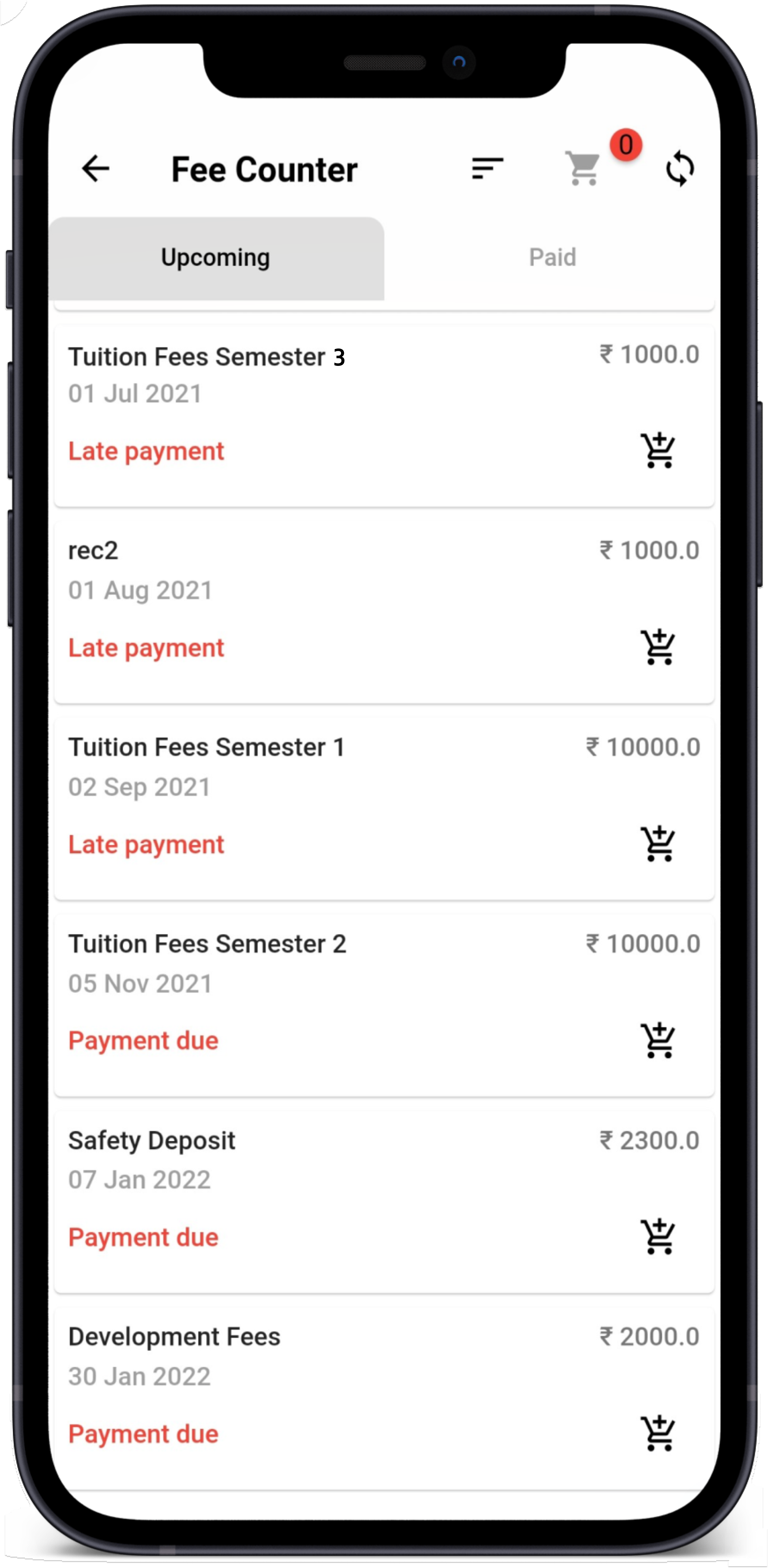 fee payment through mobile app