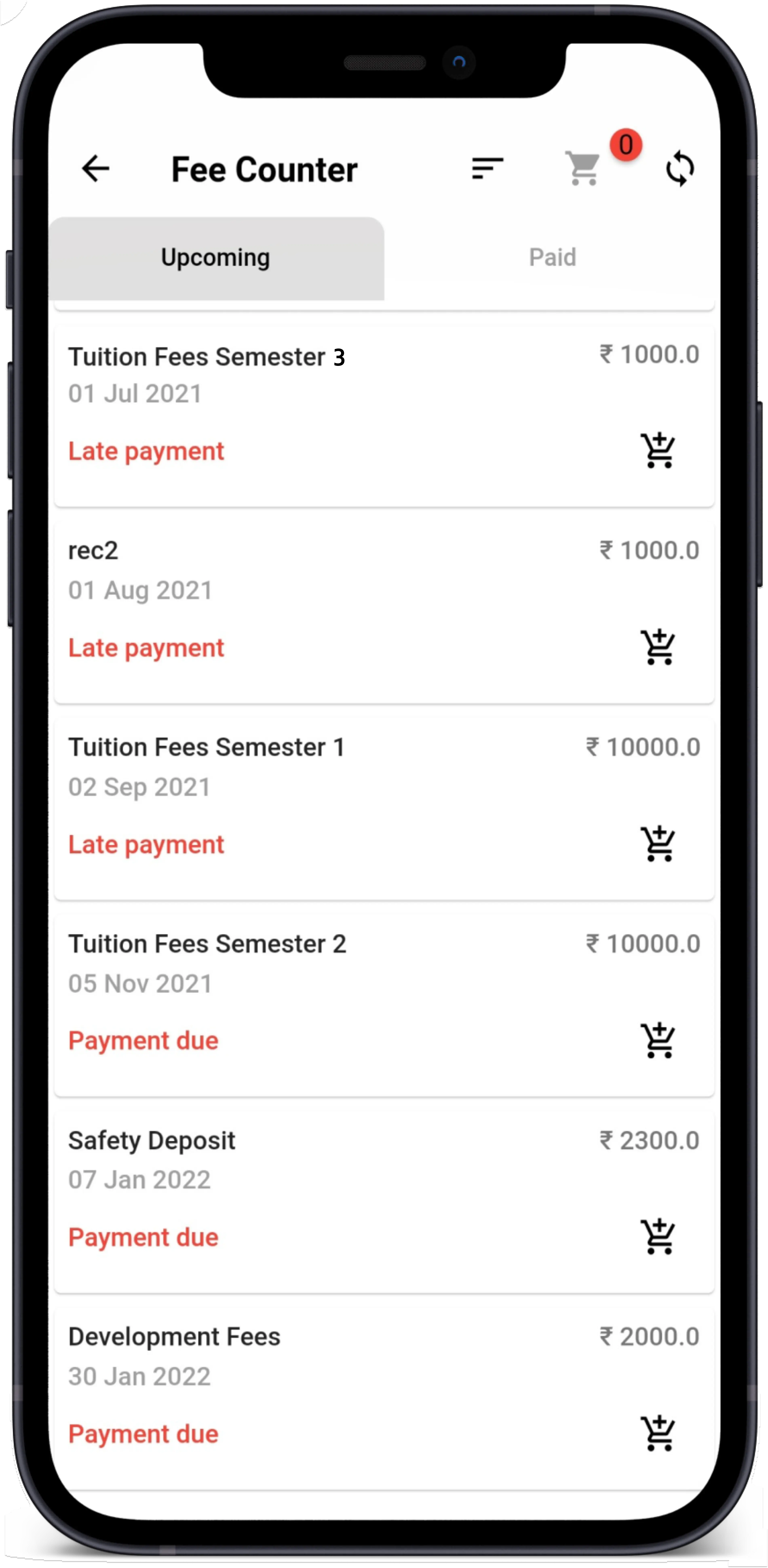 fee payment through mobile app