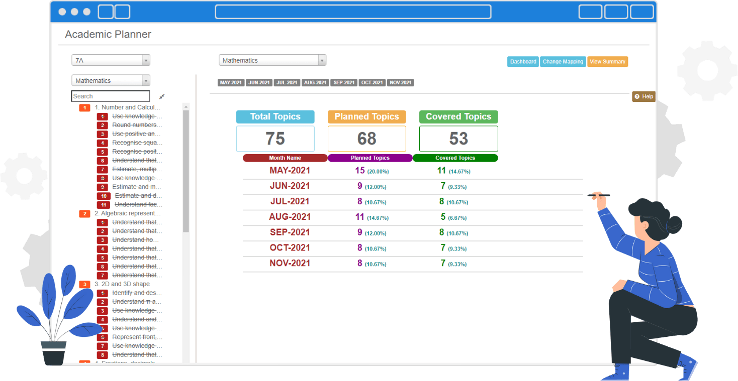 teacher managing school academics on erp