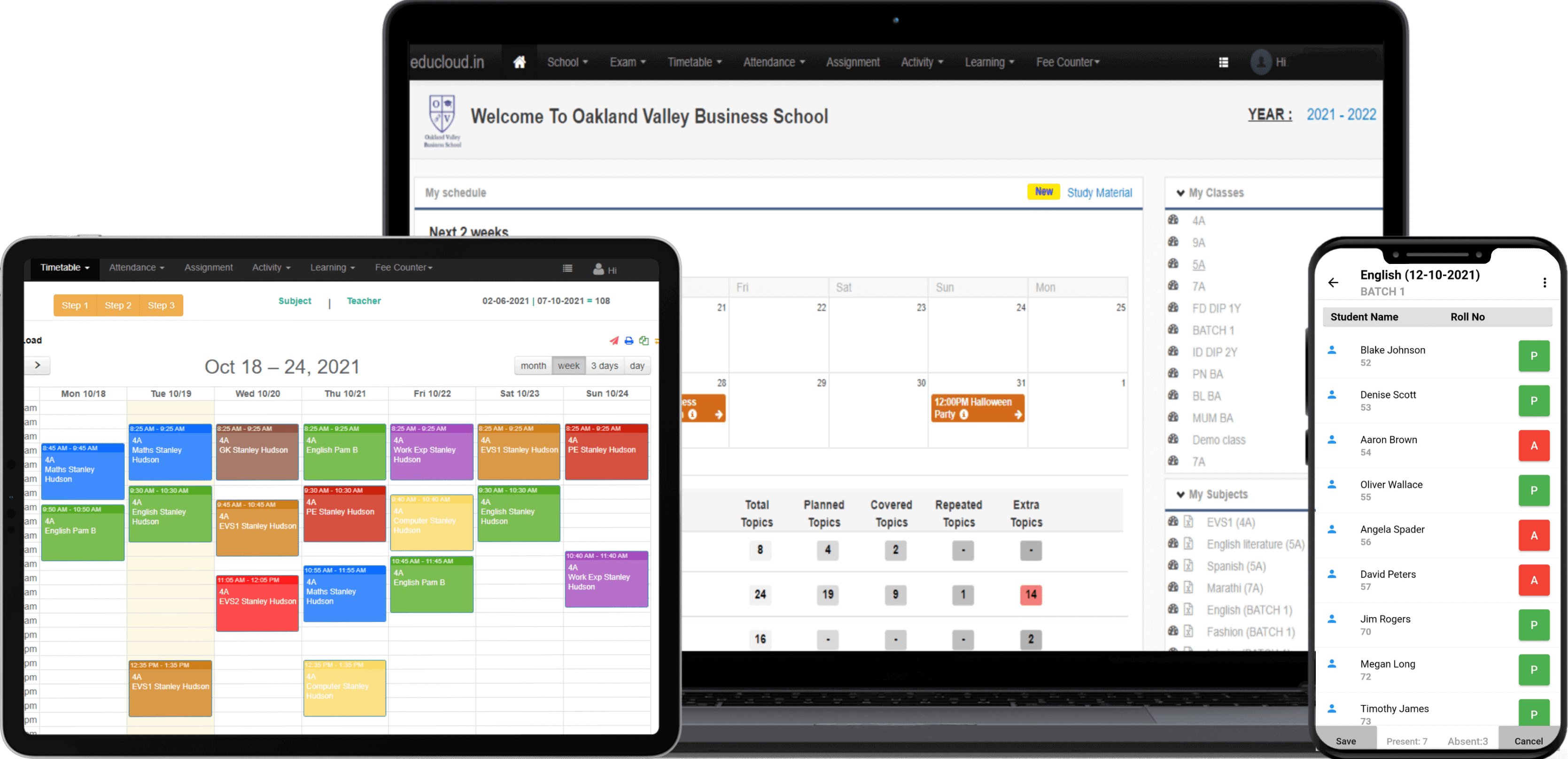 college ERP mobile app. School learning management system app